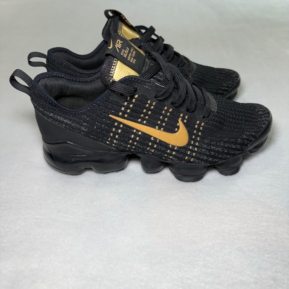 Nike Other - Nike Air VaporMax Flyknit 3 Black Metallic Gold Kids 5Y  BQ5238-004 Womens 7